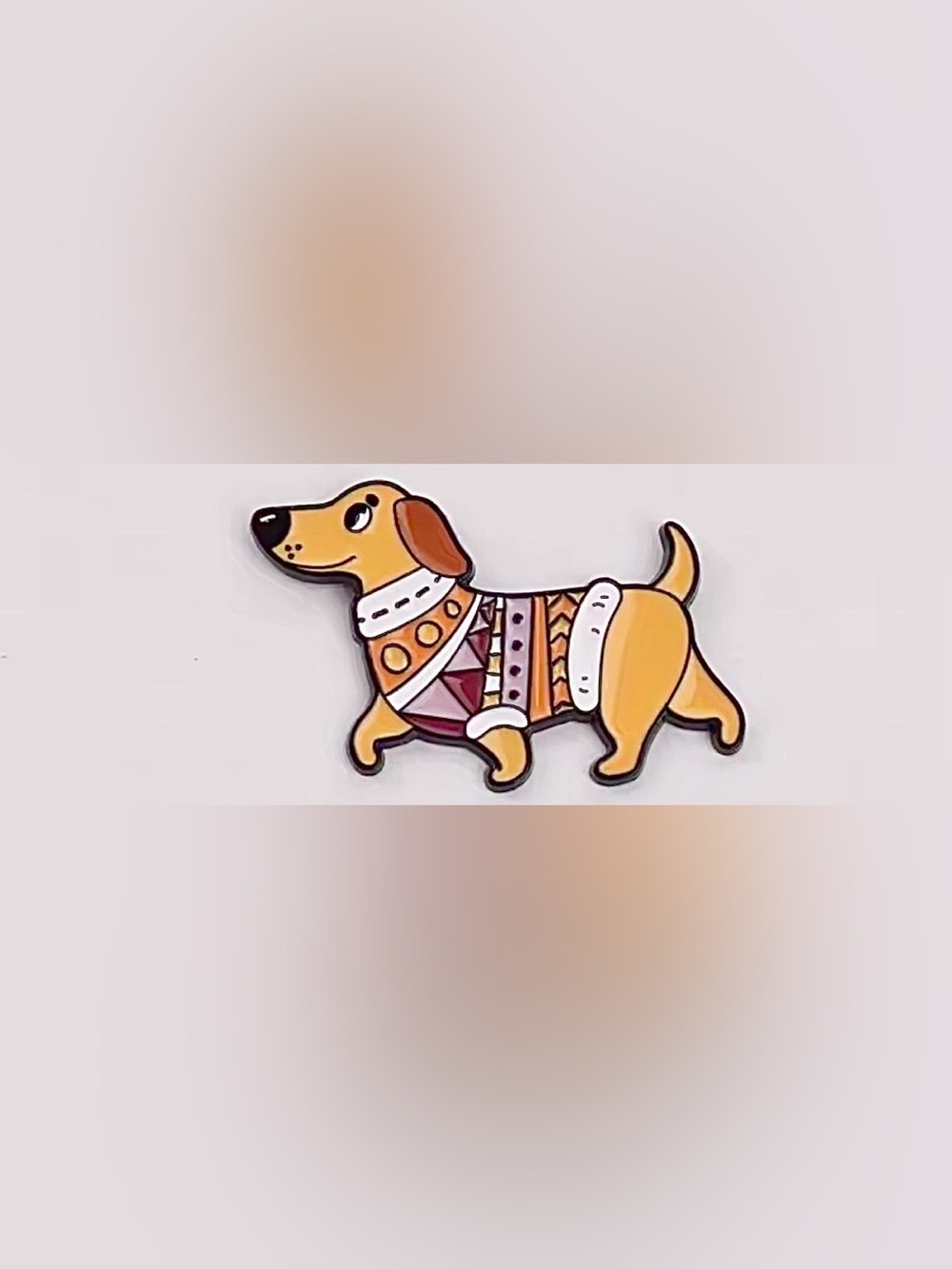 Dachshund Metal & Enamel Pin w/Butterfly Clasp, Backpacks, Bags, Purses & Hats